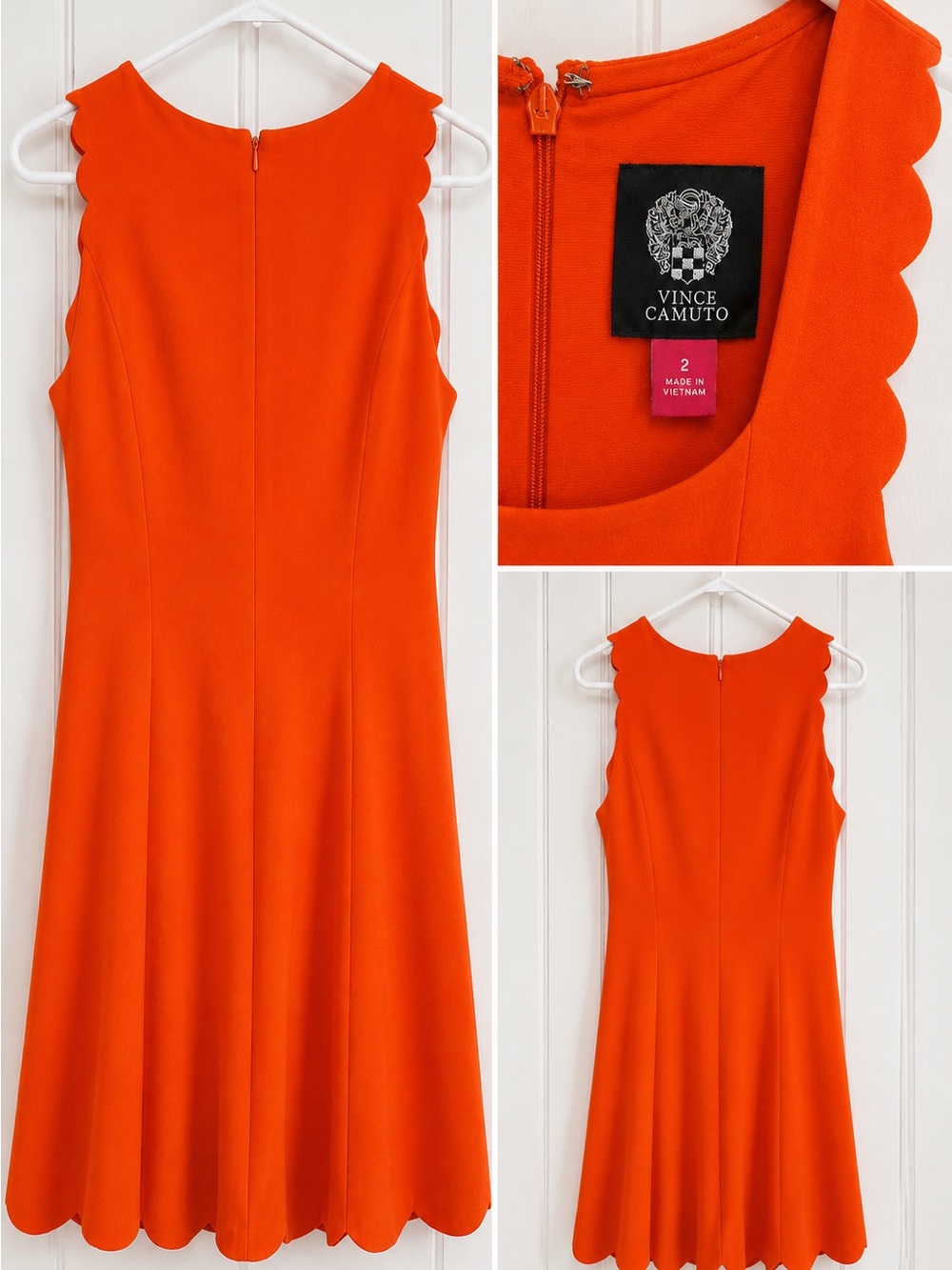 Title Vince Camuto Orange-Reddish Scalloped Sheath Dress – Size 2